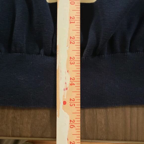 Fairway & Greene Sweater Vest Men's 1/4 Zip Pullover Blue Stripes Large - Picture 9 of 9